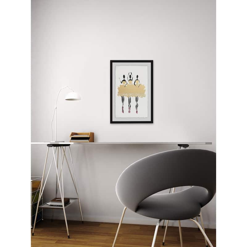 'Trio Ballerina' Framed Painting Print - Multi-Color