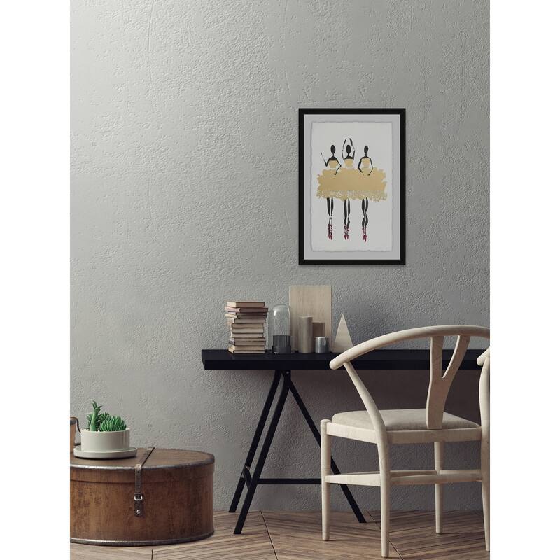 'Trio Ballerina' Framed Painting Print - Multi-Color