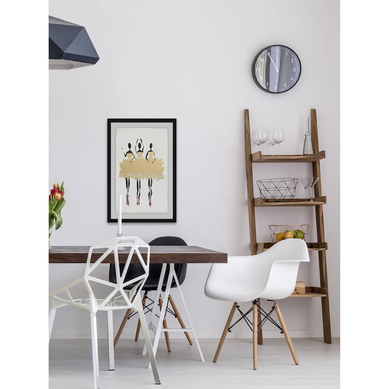 'Trio Ballerina' Framed Painting Print - Multi-Color