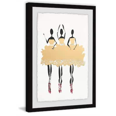 'Trio Ballerina' Framed Painting Print - Multi-Color