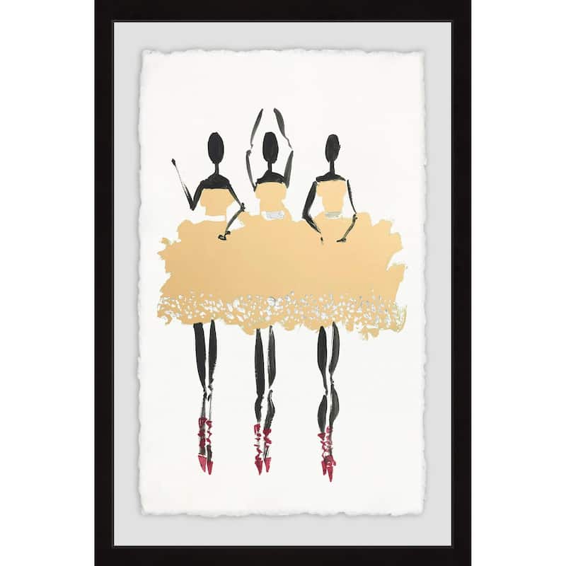 'Trio Ballerina' Framed Painting Print - Multi-Color