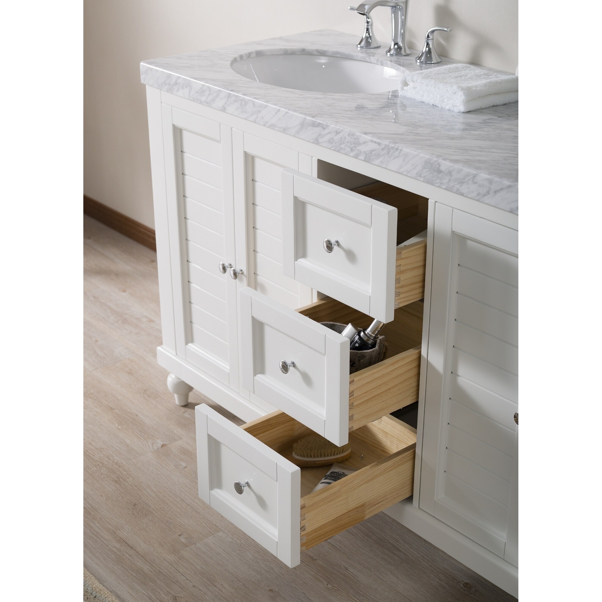 Stufurhome Kent 60 Inch White Double Sink Bathroom Vanity Overstock 22484935