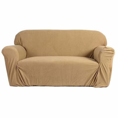 Stretch Slipcover 3-Seat Sofa Cover Beige