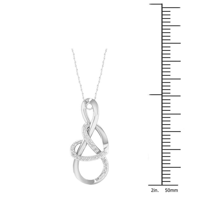 De Couer 10k Gold 1/10ct TDW Diamond Infinity Heart Necklace