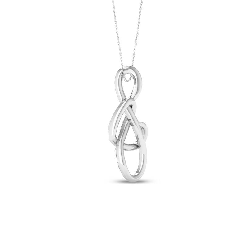 De Couer 10k Gold 1/10ct TDW Diamond Infinity Heart Necklace
