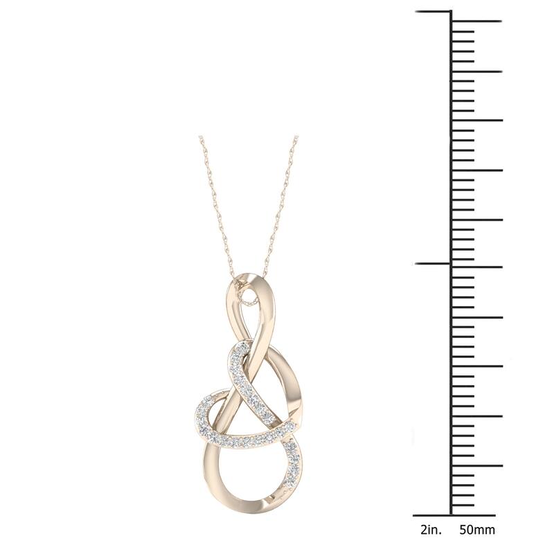 De Couer 10k Gold 1/10ct TDW Diamond Infinity Heart Necklace