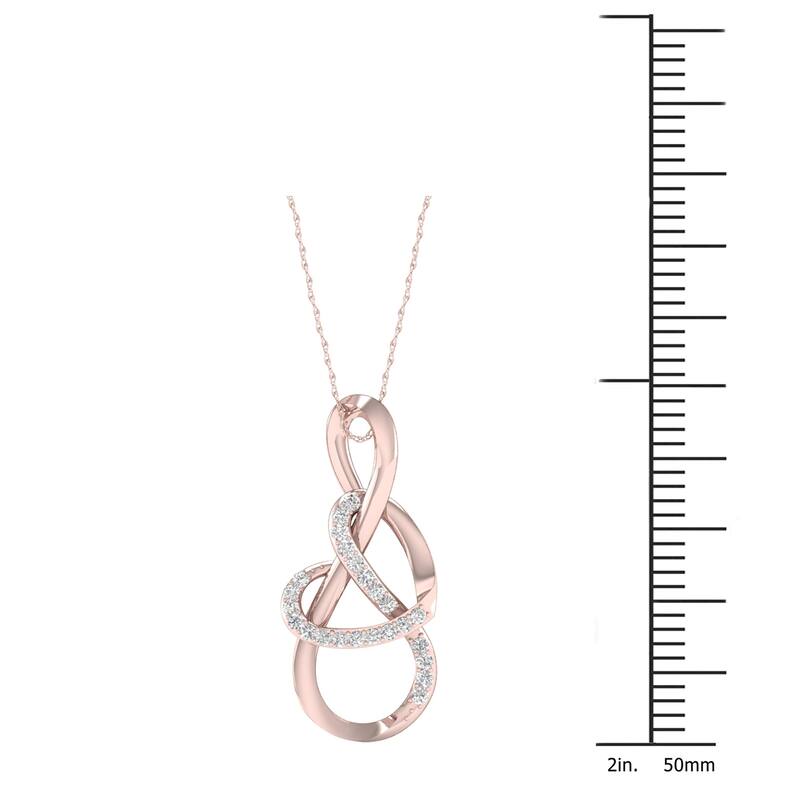 De Couer 10k Gold 1/10ct TDW Diamond Infinity Heart Necklace