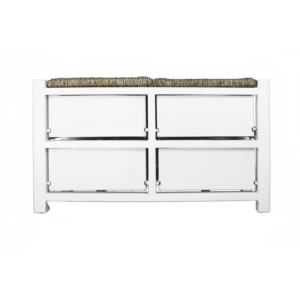 Vale Seagrass 4 Drawer Storage Bench