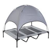 PawHut 48" x 36" Elevated Dog Cot Cooling Pet Bed With UV Protection Canopy Shade
