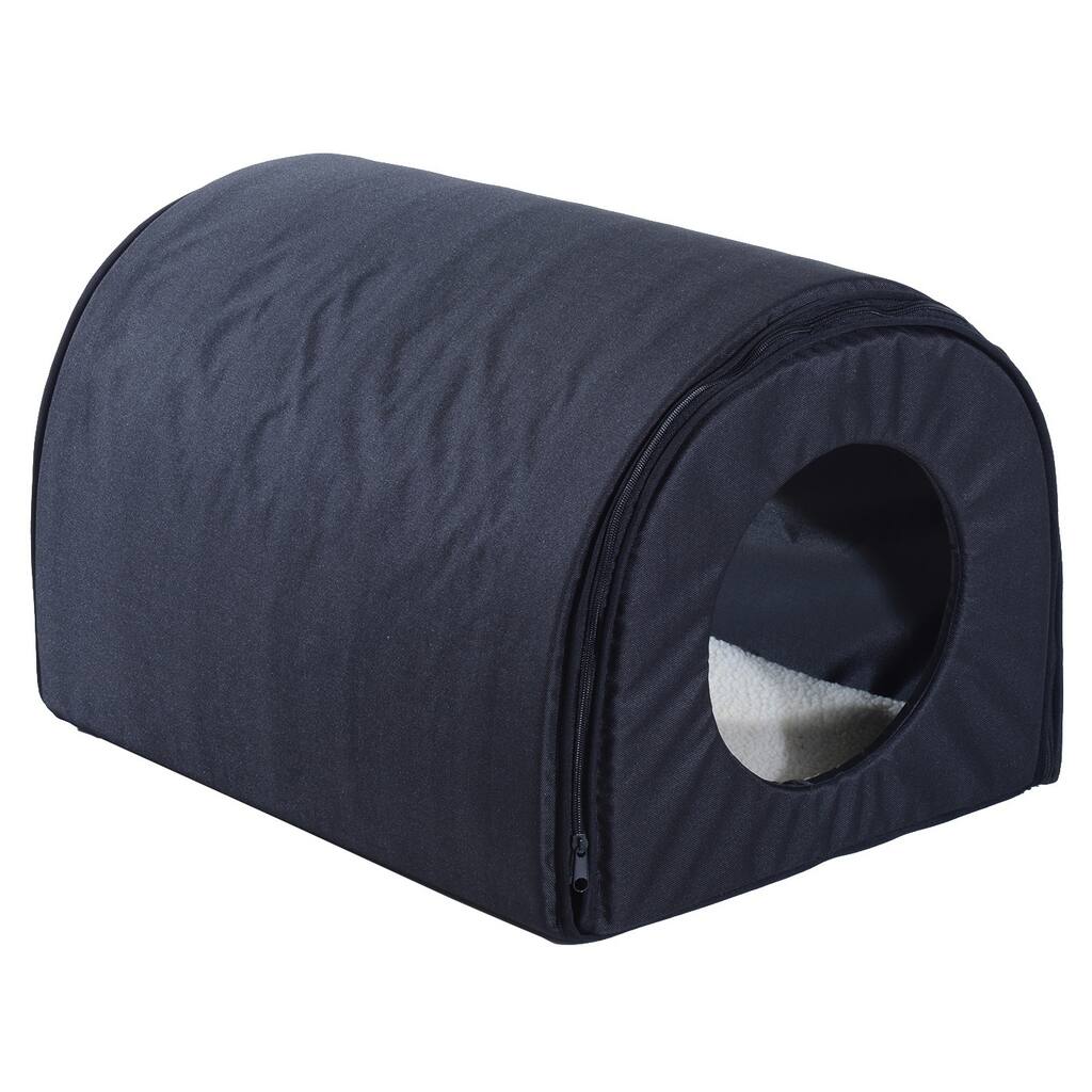Pawhut Heated Outdoor Cat House - Black