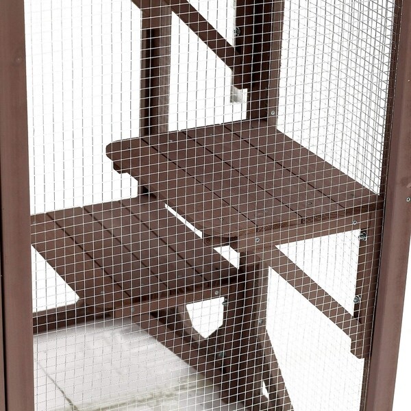 pawhut large wooden outdoor cat enclosure