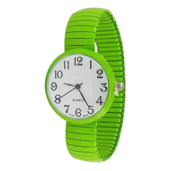 slide 1 of 3, Easy to Read Jumbo Dial Stretch Band Watch