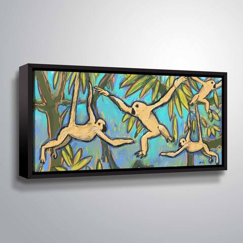ArtWall Monkey Tree I Floater Framed Canvas