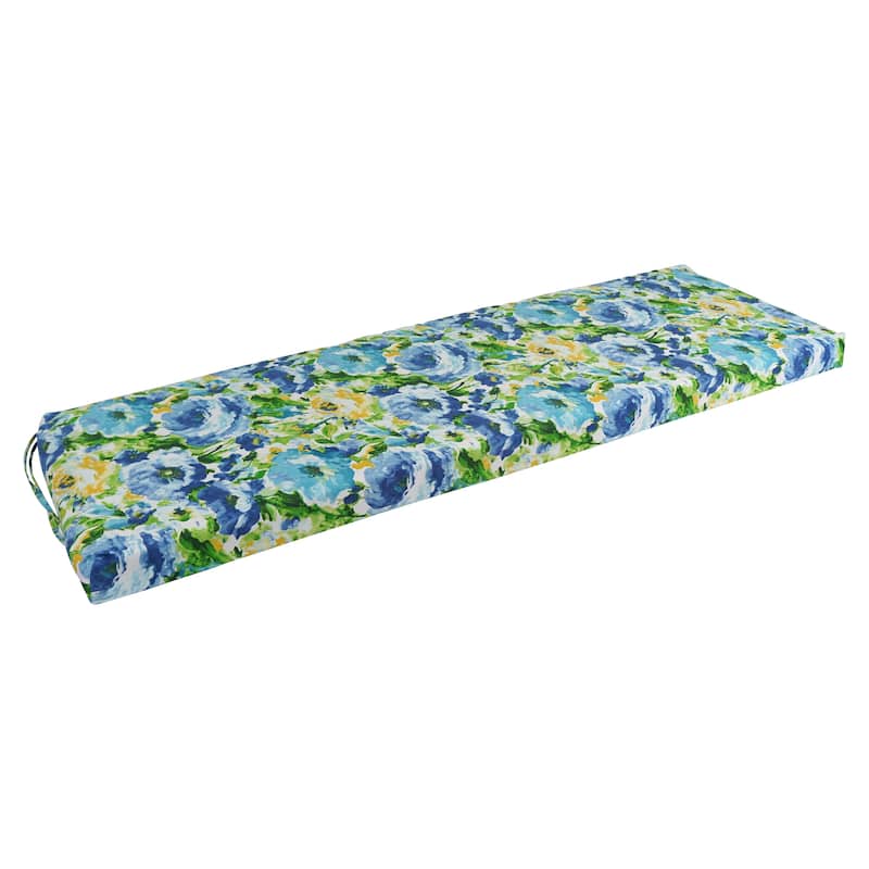 Blazing Needles 57-inch All-Weather Bench Cushion - Lesandra Sunblu