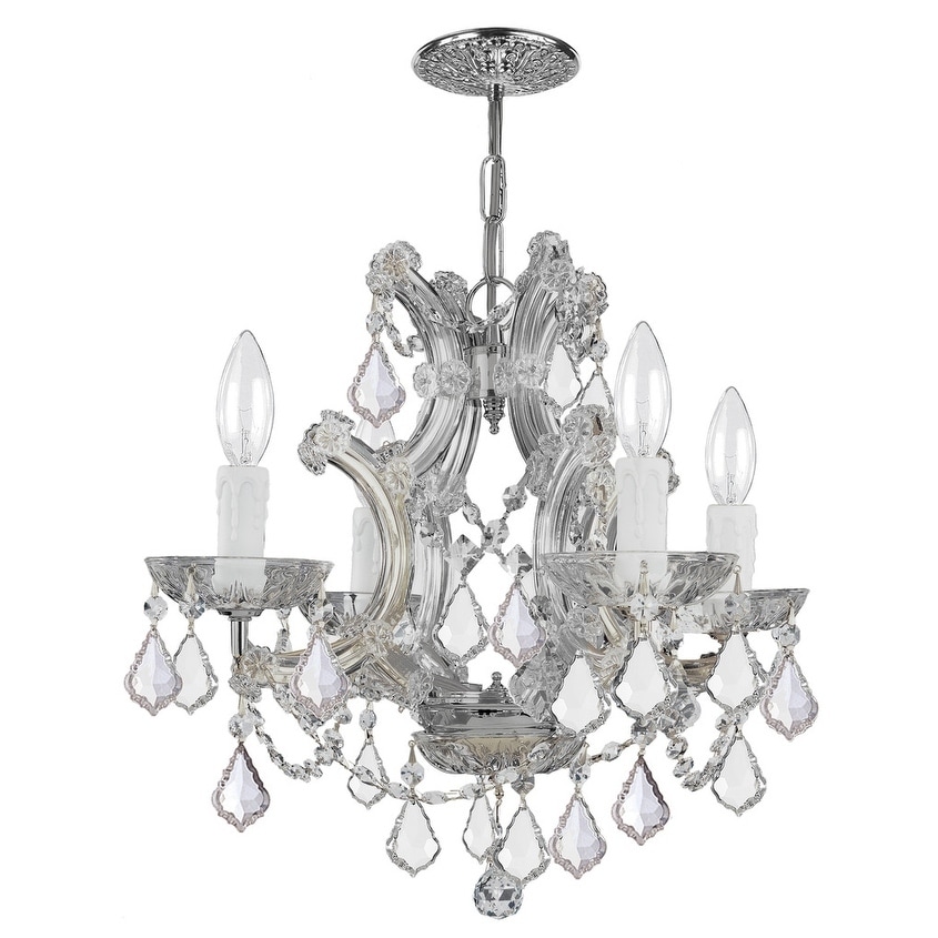 Traditional 4-light Chrome/Italian Crystal Mini Chandelier - Chandeliers For Bedrooms by Overstock.com