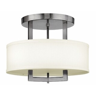 Hinkley Hampton 3-Light Semi-Flush Mount in Antique Nickel