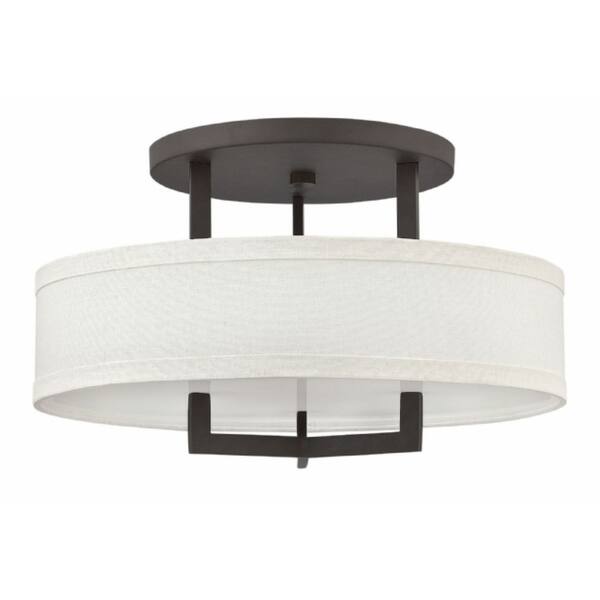 slide 1 of 1, Hinkley Hampton 3-Light Semi-Flush Mount in Buckeye Bronze