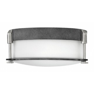 Hinkley Colbin 2-Light Flush Mount in Aged Zinc