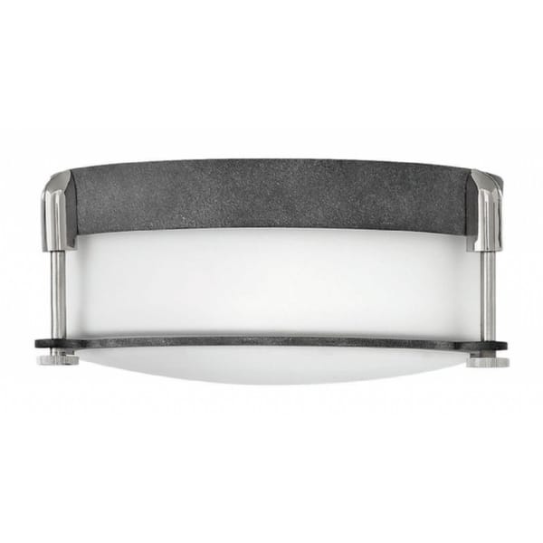 slide 1 of 1, Hinkley Colbin 2-Light Flush Mount in Aged Zinc