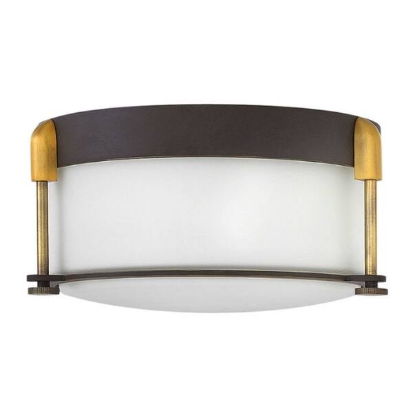 slide 1 of 1, Hinkley Colbin 2-Light Flush Mount in Oil Rubbed Bronze