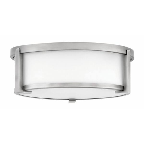 slide 1 of 1, Hinkley Lowell 2-Light Flush Mount in Antique Nickel