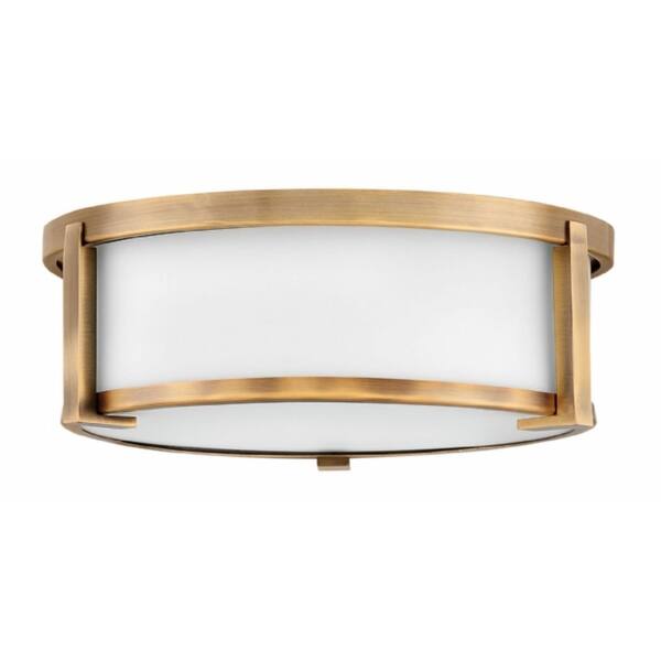 slide 1 of 1, Hinkley Lowell 2-Light Flush Mount in Brushed Bronze