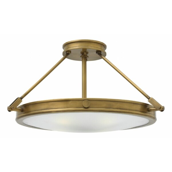 Hinkley Collier 4-Light Semi-Flush Mount in Heritage Brass