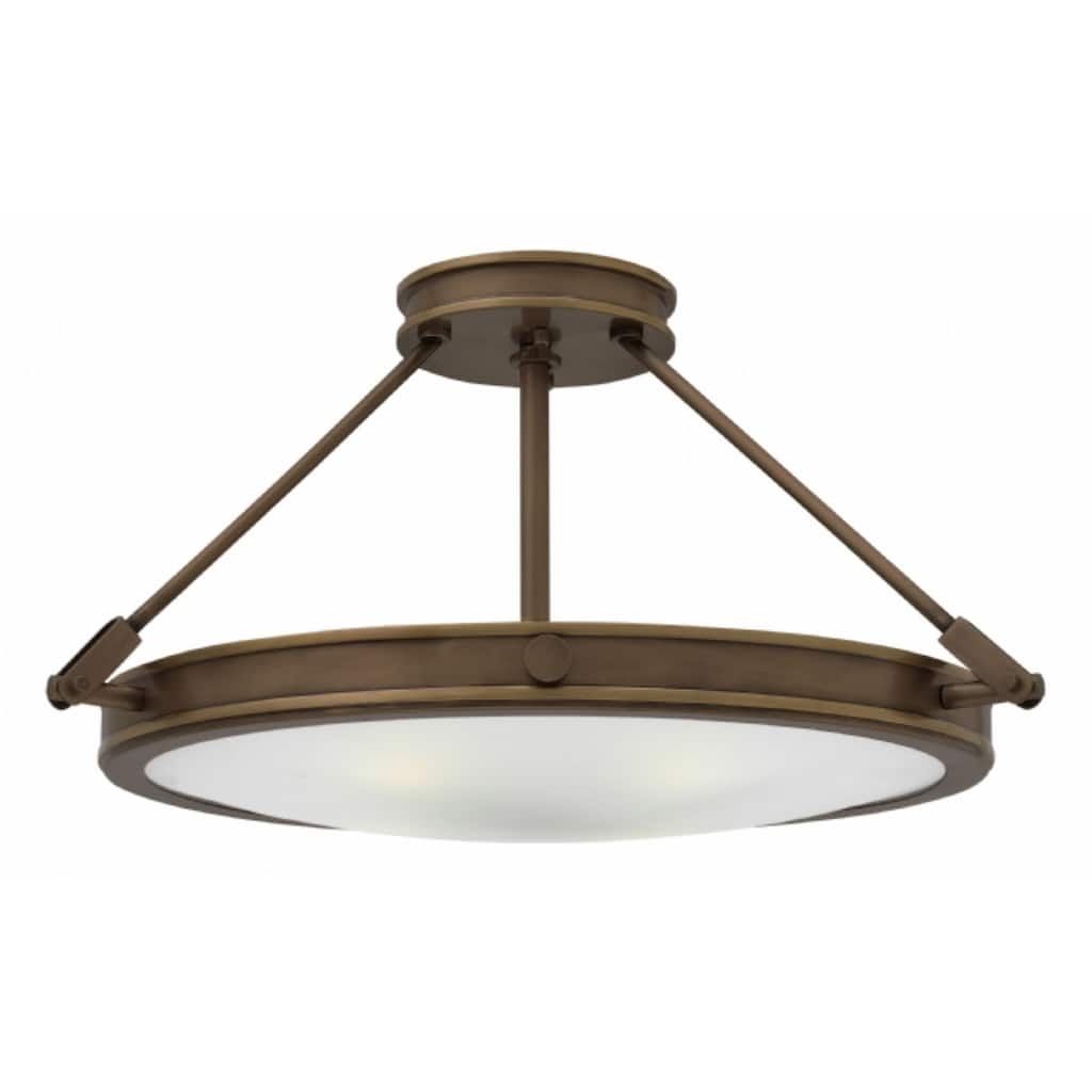 Hinkley Collier 4-Light Semi-Flush Mount in Light Oiled Bronze