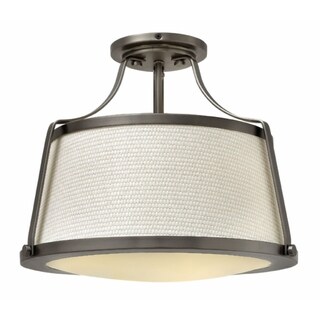 Hinkley Charlotte 3-Light Semi-Flush Mount in Antique Nickel