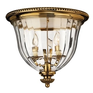 Hinkley Cambridge 3-Light Flush Mount in Burnished Brass