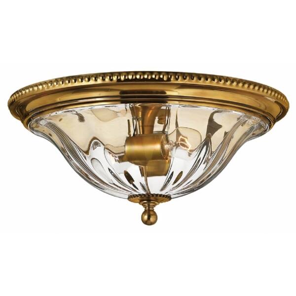 slide 1 of 1, Hinkley Cambridge 2-Light Flush Mount in Burnished Brass