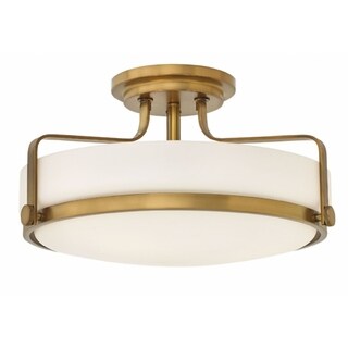 Hinkley Harper 3-Light Semi-Flush Mount in Heritage Brass