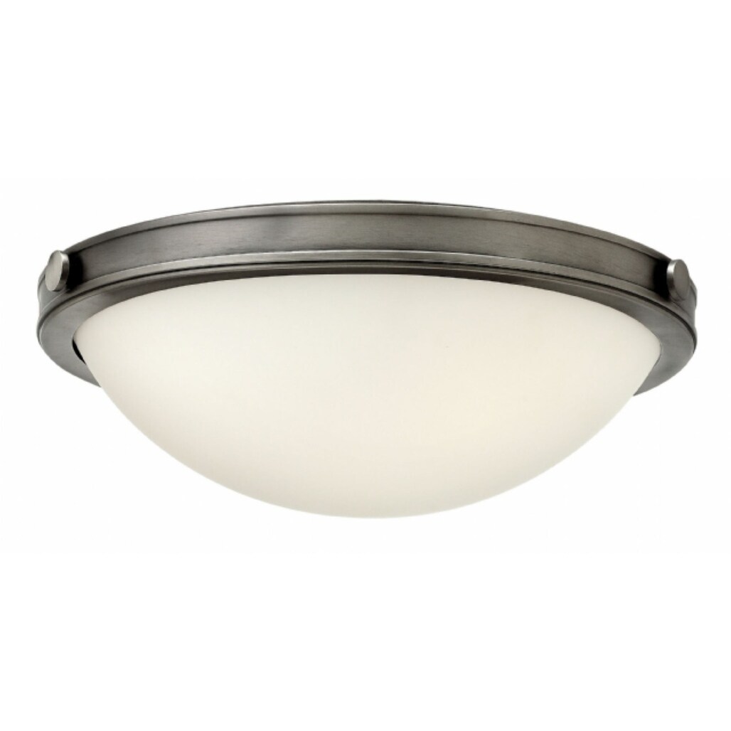 Hinkley Maxwell 2-Light Flush Mount in Antique Nickel - Bed