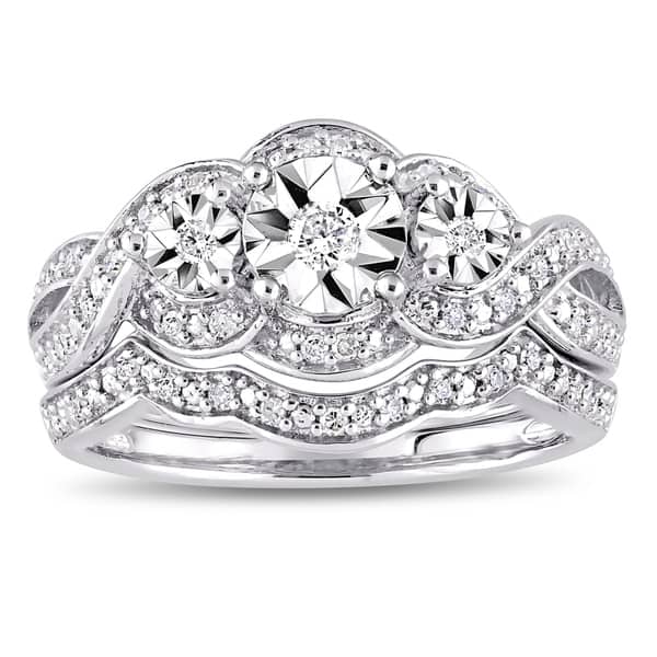 Shop Miadora Sterling Silver 1 4ct Tdw Diamond Infinity Crossover