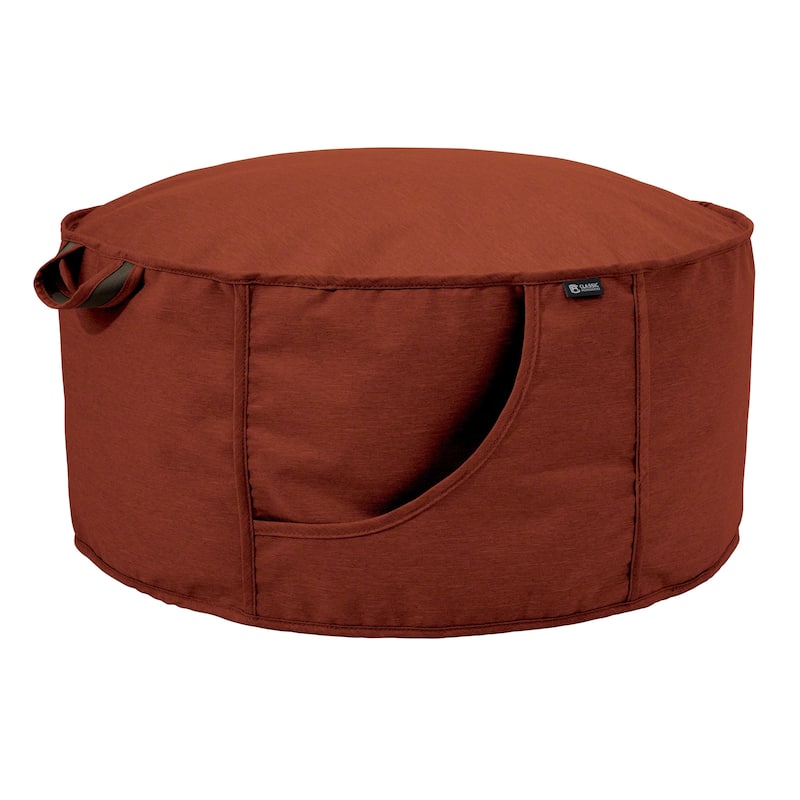 Classic Accessories Montlake Frameless Indoor/Outdoor Bean Bag Ottoman, Heather Grey - heather henna red