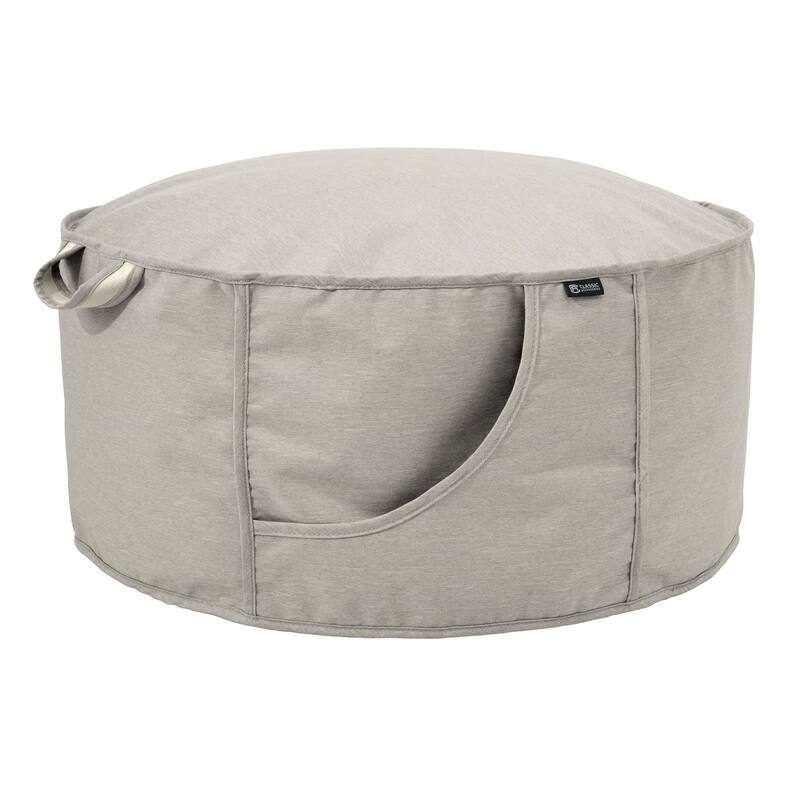 Classic Accessories Montlake Frameless Indoor/Outdoor Bean Bag Ottoman, Heather Grey
