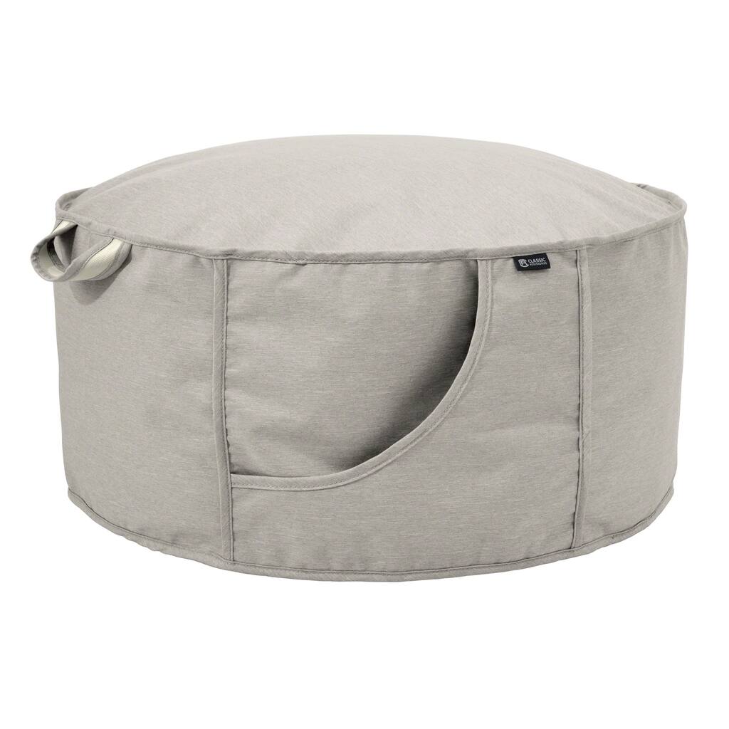 Classic Accessories Montlake Frameless Indoor/Outdoor Bean Bag Ottoman, Heather Grey