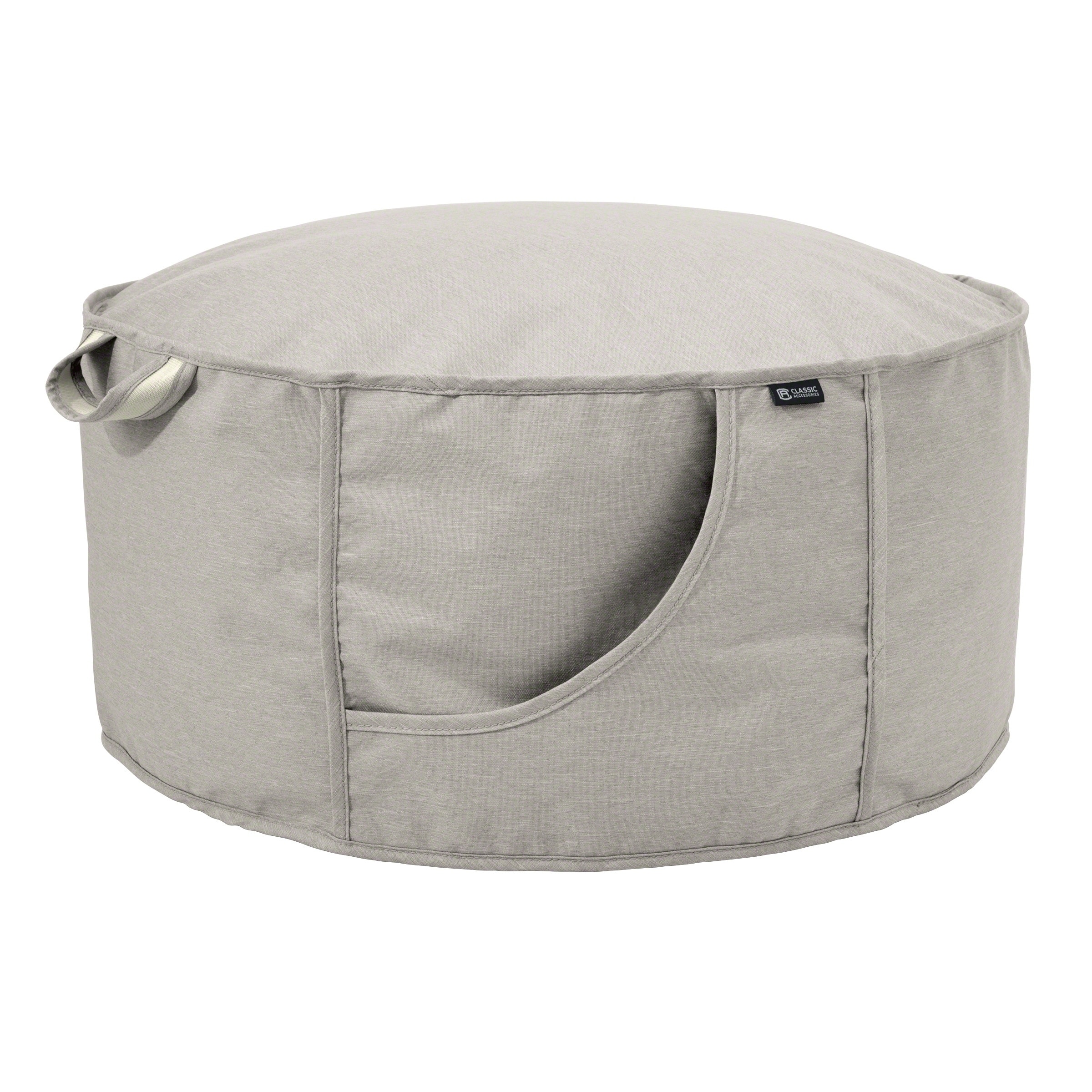 Classic Accessories Montlake Frameless Indoor/Outdoor Bean Bag Ottoman, Heather Grey