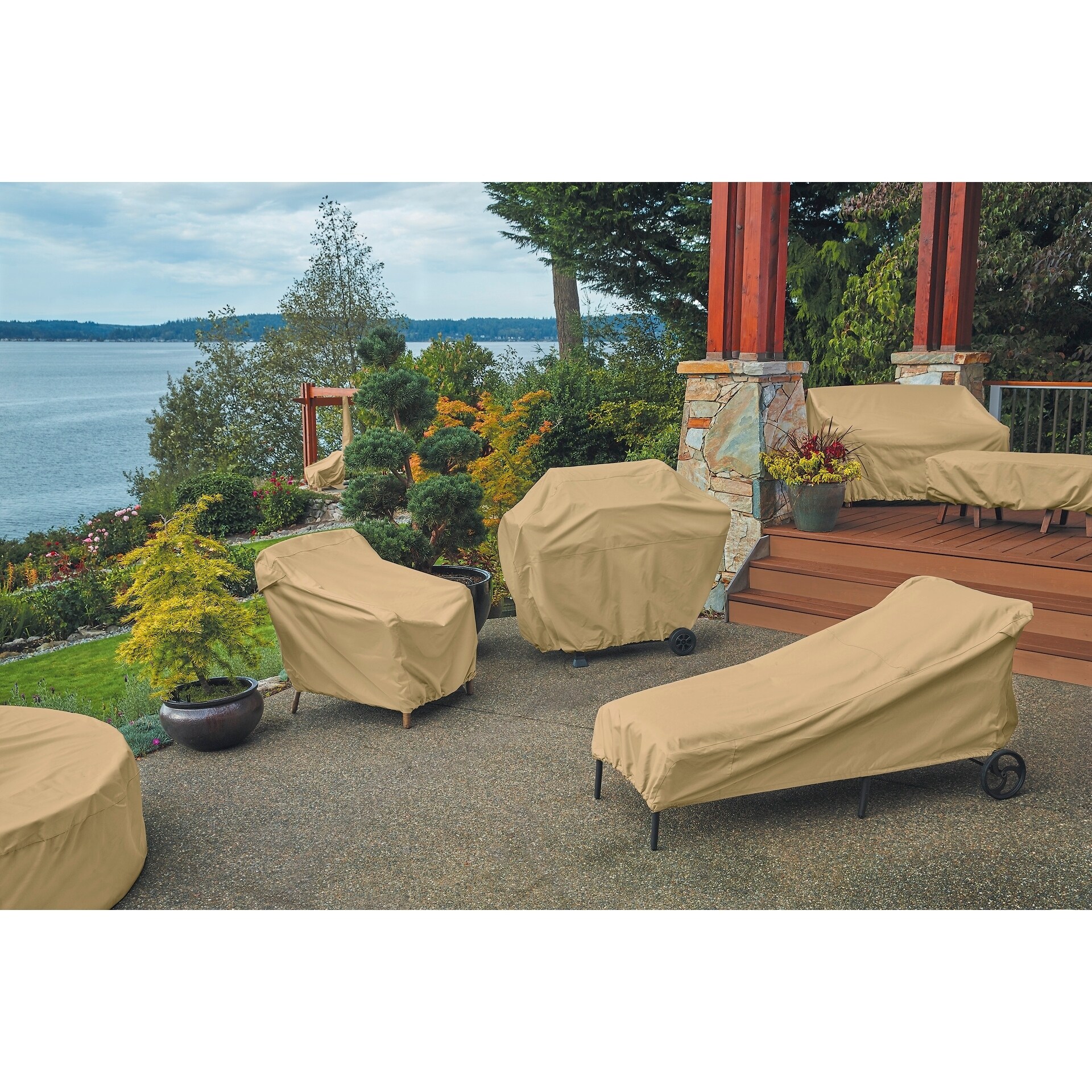 Shop Black Friday Deals On Classic Accessories Terrazzo Water Resistant 100 Inch Patio V Shaped Sectional Lounge Set Cover Overstock 22511801