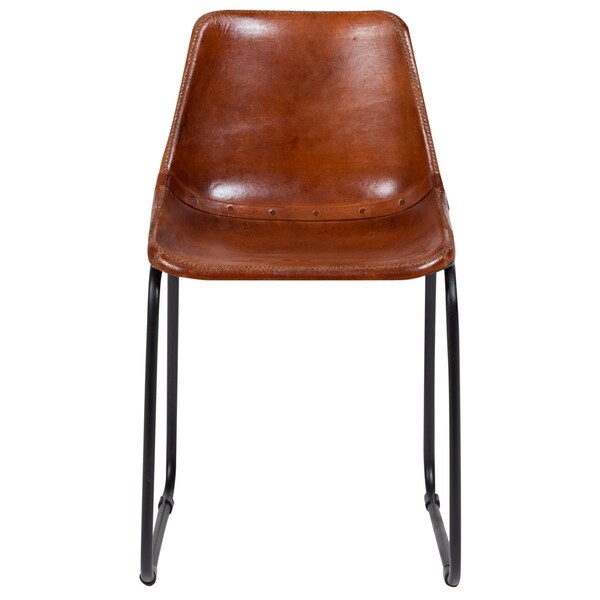Shop Wanderloot Mandela Brown Leather Bucket Seat Dining Chair - Free