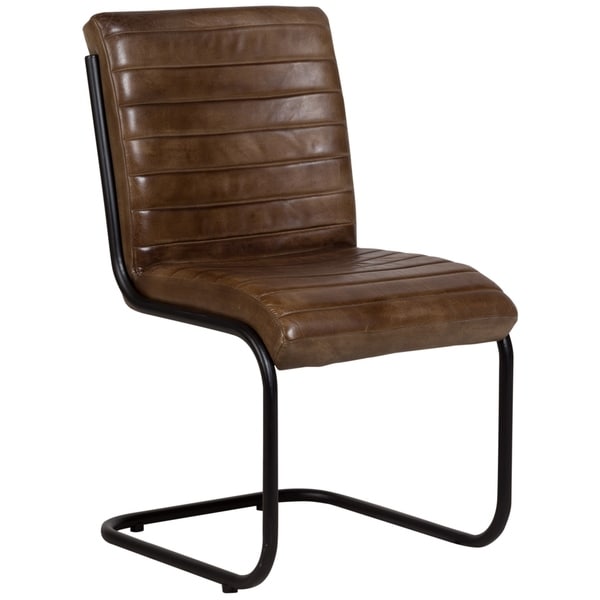 Shop Handmade Otis Leather And Metal Dining Chair 34 X 23 X 20