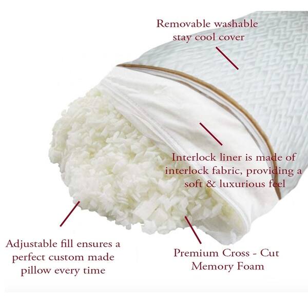 Shop Shredded Memory Foam Pillow With Reversible Cover Free