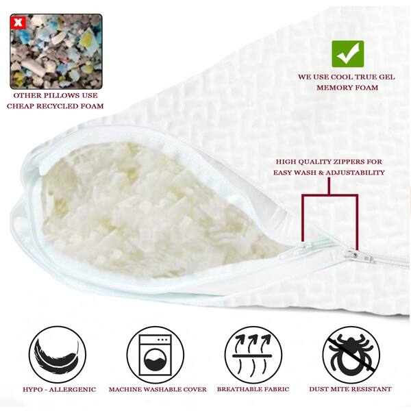 Shop Shredded Memory Foam Pillow With Reversible Cover Free