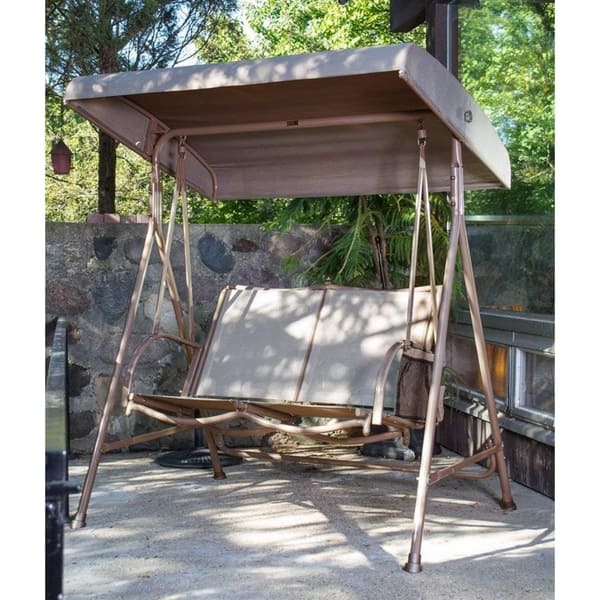 Shop Outdoor Swing Canopy Hammock 2 Seat Porch Furniture Overstock 22516213