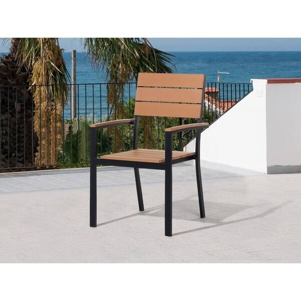 Shop Como Synthetic Wood Patio Dining Chair Set Of 6 Overstock 22519545