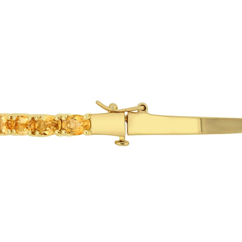 Miadora Yellow Plated Sterling Silver 6 3/4ct TGW Citrine Semi-Eternity Bangle