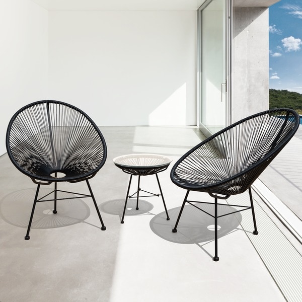 Shop Sarcelles Modern Wicker Patio Chairs in Blue by ...