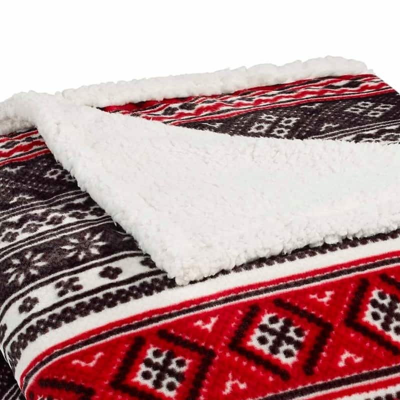 Eddie Bauer Plush Plaid Sherpa Blanket