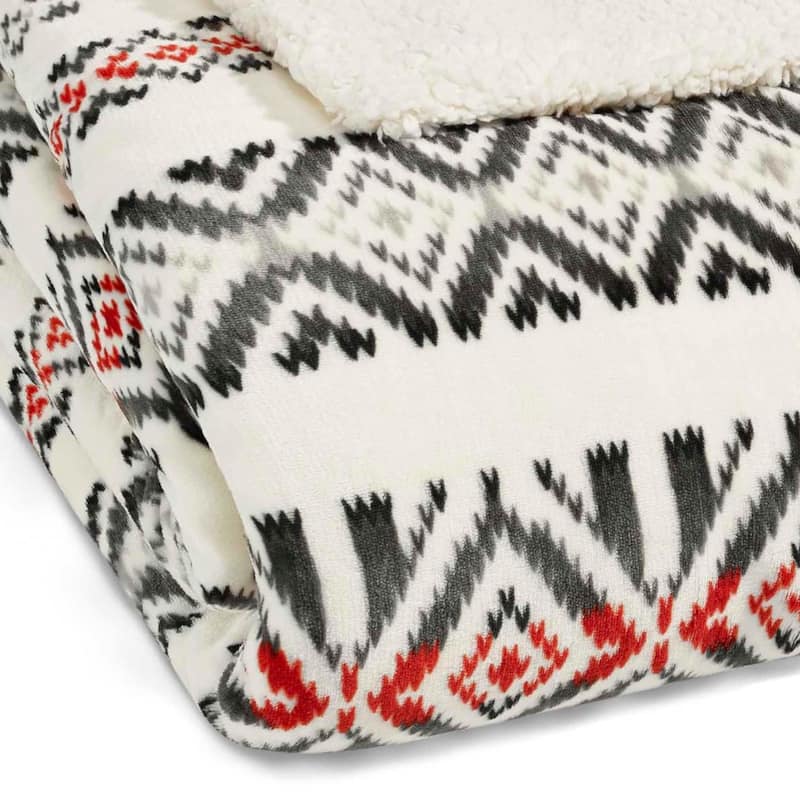 Eddie Bauer Plush Plaid Sherpa Blanket
