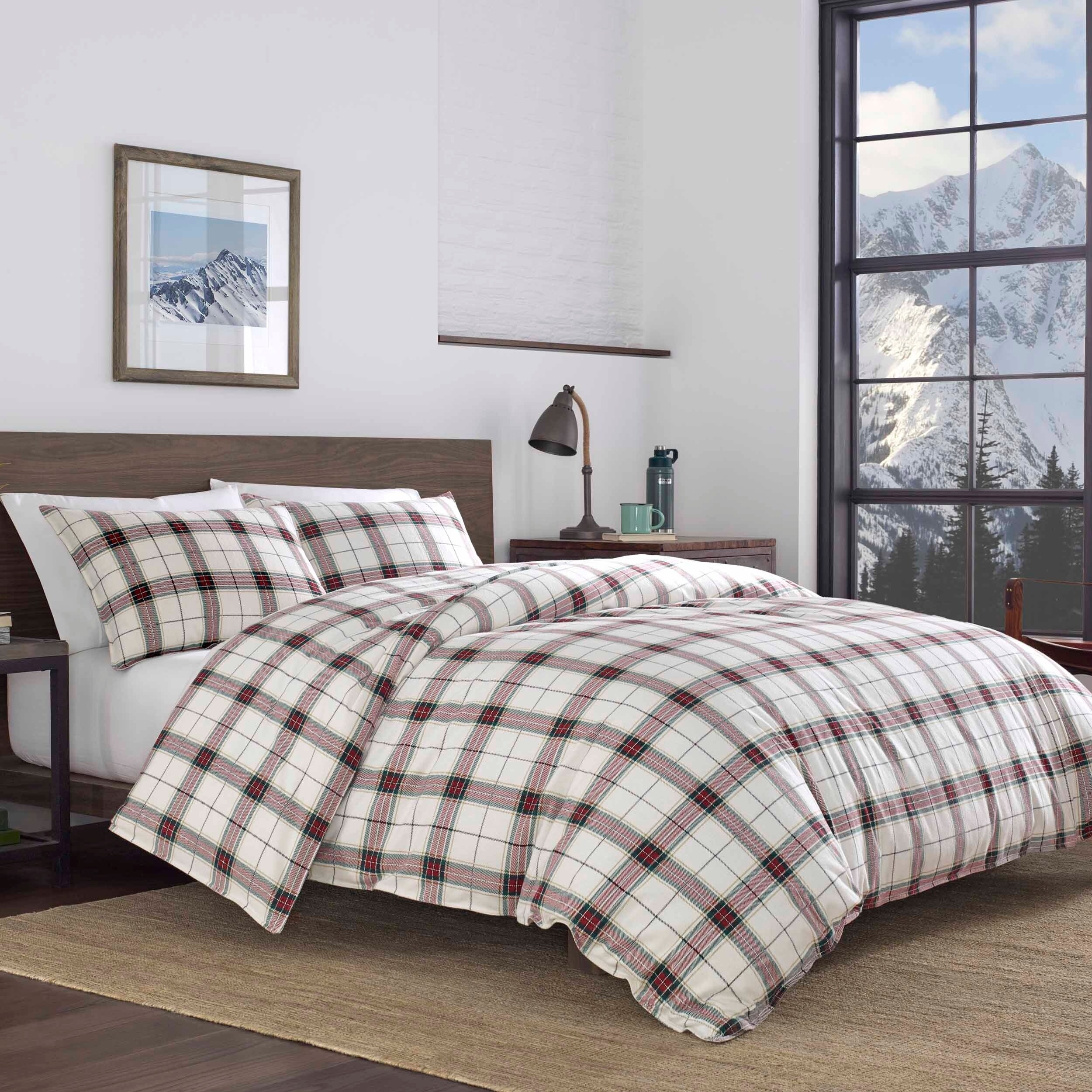 Shop Eddie Bauer Riverdale Plaid Flannel Duvet Cover Set On Sale